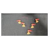 Vintage Scandinavian Christmas Decor Set with Metal Stands and Angel Banner