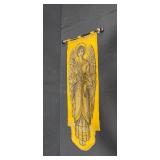 Vintage Scandinavian Christmas Decor Set with Metal Stands and Angel Banner