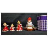 Set of 3 Lefton Angel Bells and Rolf Berg Swedish Gnome Figurine