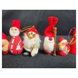 Assortment 19 Vintage Scandinavian Wooden Tomte Figurines and Silver Tree