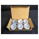 Set of 6 White Marble Pinch Bowls