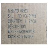 Set of 6 White Marble Pinch Bowls