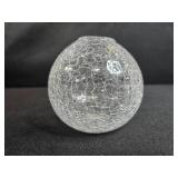 Set of 2 Small Handkerchief and 1 Crackle Glass Vases