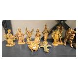 Large Nativity Scene Set with Figures and Wooden Stable Made in Italy