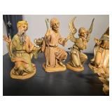 Large Nativity Scene Set with Figures and Wooden Stable Made in Italy