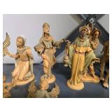 Large Nativity Scene Set with Figures and Wooden Stable Made in Italy