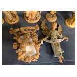 Large Nativity Scene Set with Figures and Wooden Stable Made in Italy