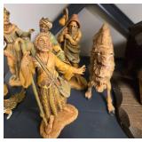 Large Nativity Scene Set with Figures and Wooden Stable Made in Italy