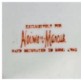 Vintage Neiman Marcus Porcelain Blue Butterfly Bowl Encased in Pewter