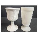 Set of Assorted Vintage Milk Glass Goblets and Pedestal Cups