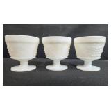 Set of Assorted Vintage Milk Glass Goblets and Pedestal Cups
