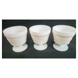 Set of Assorted Vintage Milk Glass Goblets and Pedestal Cups