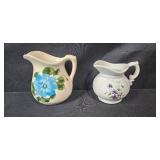 Collection of 4 Vintage Ceramic Pitchers and Hall Teapot