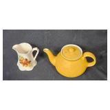 Collection of 4 Vintage Ceramic Pitchers and Hall Teapot