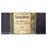 Set of 7 Vintage Cabin Still and Old Fitzgerald Wildlife Bourbon Decanters with 1 Blue Decorative Glass Bottle