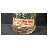 Set of 7 Vintage Cabin Still and Old Fitzgerald Wildlife Bourbon Decanters with 1 Blue Decorative Glass Bottle