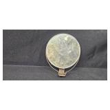 Vintage Vanity Set with Mirror, Perfume Bottles, Shaving Razor, and Decorative Boxes