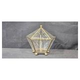 Set of 4 Vintage Juarez Mexico Brass and Glass Jewelry Boxes