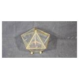 Set of 4 Vintage Juarez Mexico Brass and Glass Jewelry Boxes