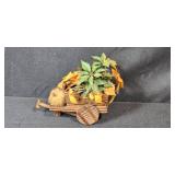 Set of 6 Vintage Figurines and Decor - Animals, House Box, Cart Planter