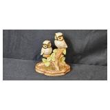 Set of 6 Vintage Figurines and Decor - Animals, House Box, Cart Planter