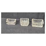 Set of 6 Vintage Glass Salt Cellars and Avon Rooster Salt and Pepper Shakers