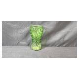 Collection of Vintage Green Glass Vases, Bowls, and Fish-Shaped Bottle