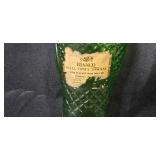 Collection of Vintage Green Glass Vases, Bowls, and Fish-Shaped Bottle