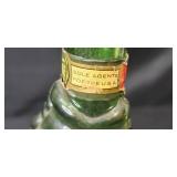 Collection of Vintage Green Glass Vases, Bowls, and Fish-Shaped Bottle