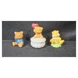 Collection of Ceramic Bear Figurines Including Russ and Panda