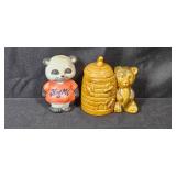 Collection of Ceramic Bear Figurines Including Russ and Panda