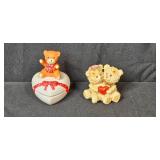 Collection of Ceramic Bear Figurines Including Russ and Panda