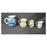 Set of 4 Decorative Vintage Pottery Pitchers - Relpo, Nemadji, Art Pottery