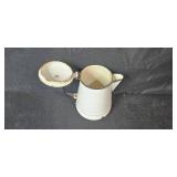 Collection of Vintage Metal and Kitchen Utensils with Percolator, Grater, Sifter, and Molds