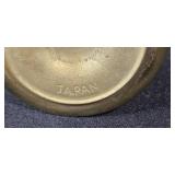 Collection of Vintage Glass Bottles, Brass Candlestick Holders, and Decorative Containers