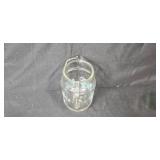 Glass Pitcher with Blue Tumblers and Green Goblet Set