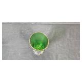 Glass Pitcher with Blue Tumblers and Green Goblet Set