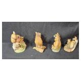 Collection of Woodland Animal Porcelain Figurines Including Raccoons and Squirrels