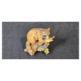 Collection of Woodland Animal Porcelain Figurines Including Raccoons and Squirrels