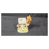 Collection of Woodland Animal Porcelain Figurines Including Raccoons and Squirrels