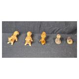 Collection of Woodland Animal Porcelain Figurines Including Raccoons and Squirrels