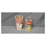 Set of Vintage Tall Glasses with Game Bird Designs