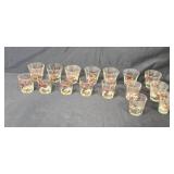 Set of Vintage Glasses with Cardinal Bird Motif