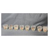 Set of Vintage Glasses with Cardinal Bird Motif