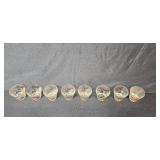 Set of Vintage Glasses with Cardinal Bird Motif