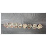 Set of Vintage Glasses with Cardinal Bird Motif