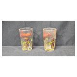 Set of Vintage Bird-Themed Drinking Glasses and Shot Glasses