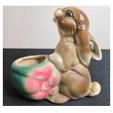 Collection of Vintage Ceramic and Porcelain Bunny Figurines and Planters