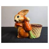 Collection of Vintage Ceramic and Porcelain Bunny Figurines and Planters