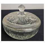 Collection of Vintage Pressed Glass Decanters, Vases, and Tableware